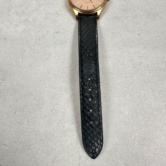 Johan Eric Watch Womens 35mm Gold Tone Black Band Diamond Quartz New Battery - Picture 6 of 12